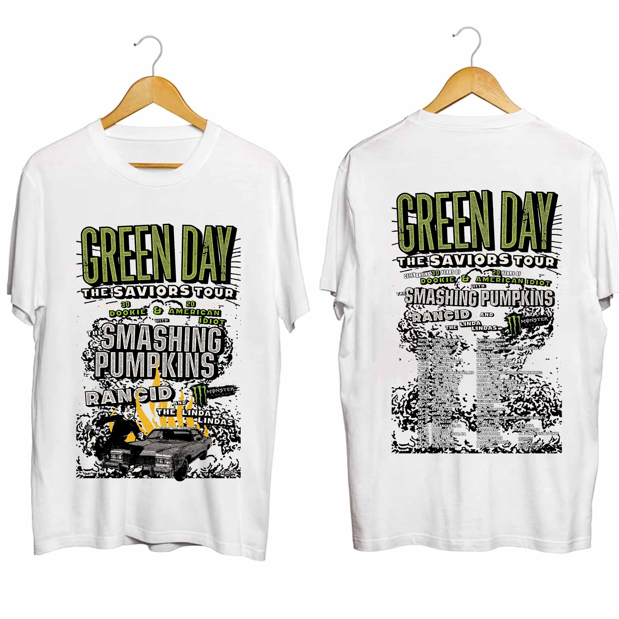 Green Day Band Green Day The Saviors 2024 Tour 2 Sided T-Shirt Green Day Concert Shirt, Singer Shirt, Ablum Music Shirt, Fan Shirt, Trend Shirt
