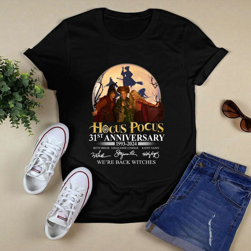 Hocus Pocus 31St Anniversary 1993 2024 Were Back Witches Signatures Shirt, Classic Style T-Shirt, Premium Shirt