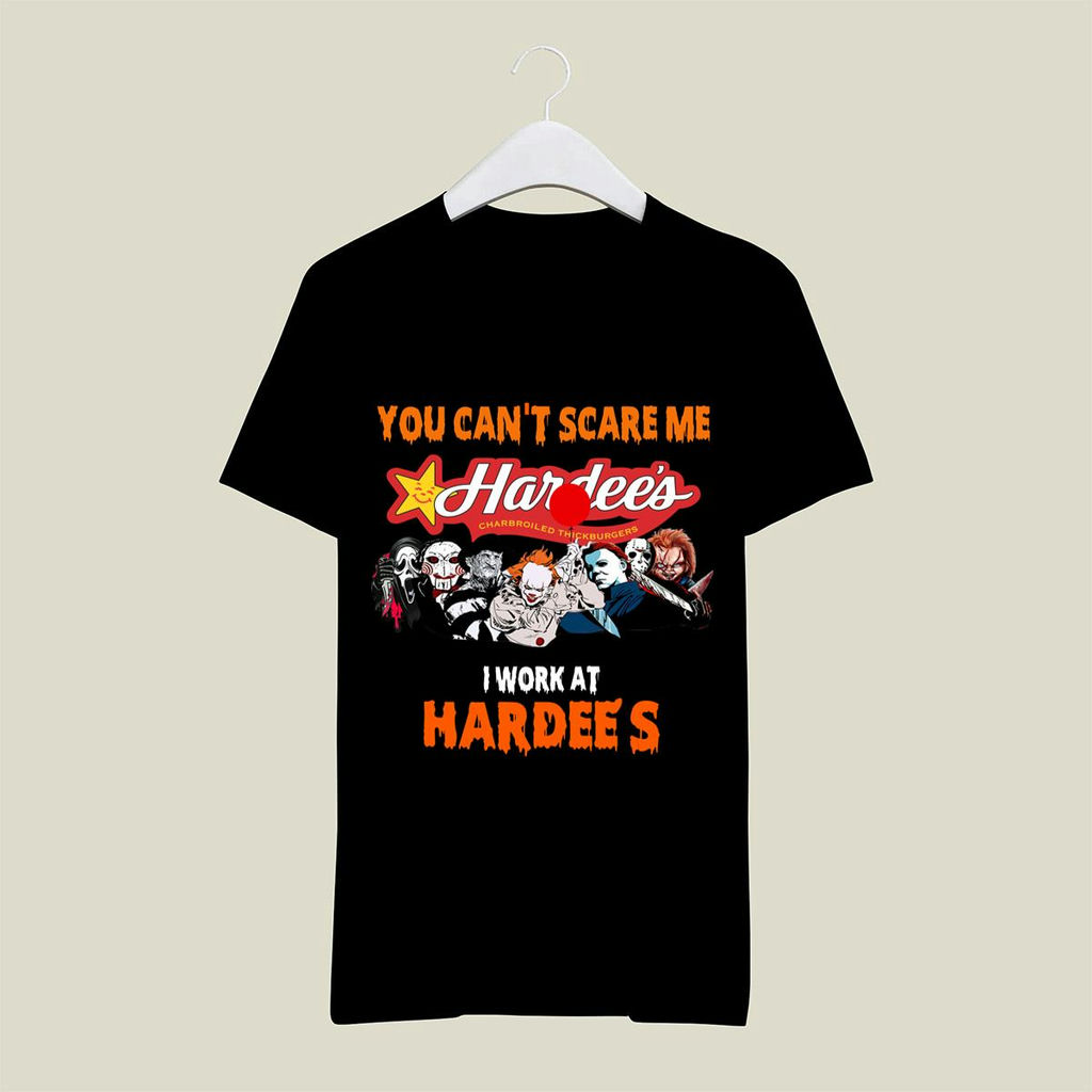 Horror Movie Character You Canscare Me Work At Hardees Logo T-Shirt, Classic Style T-Shirt, Premium Shirt