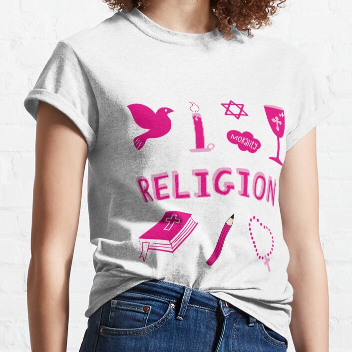 Hot Pink Religion Subject Pack Classic T-Shirt