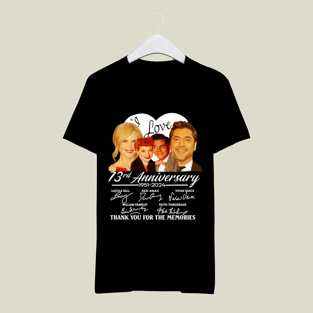 I Love Lucy 73Rd Anniversary 1951 2024 Thank You For The Memories Signatures Shirt, Classic Style T-Shirt, Premium Shirt
