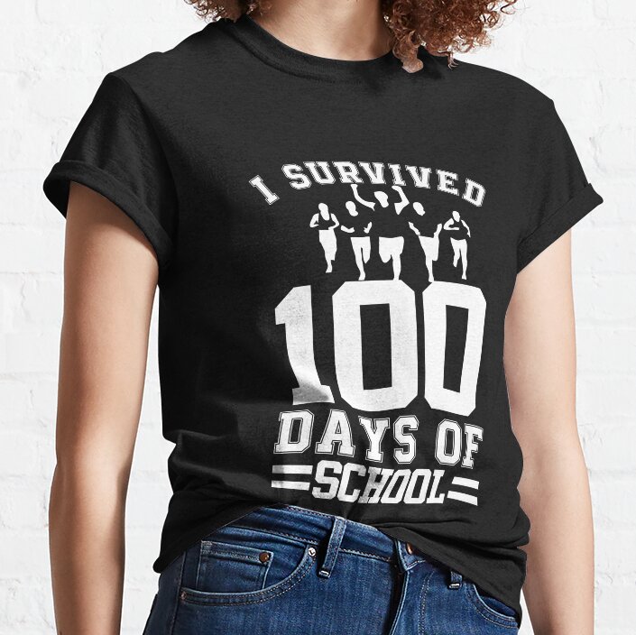 I Survived 100 Days Of School Elementary Teacher 2 Classic T-Shirt