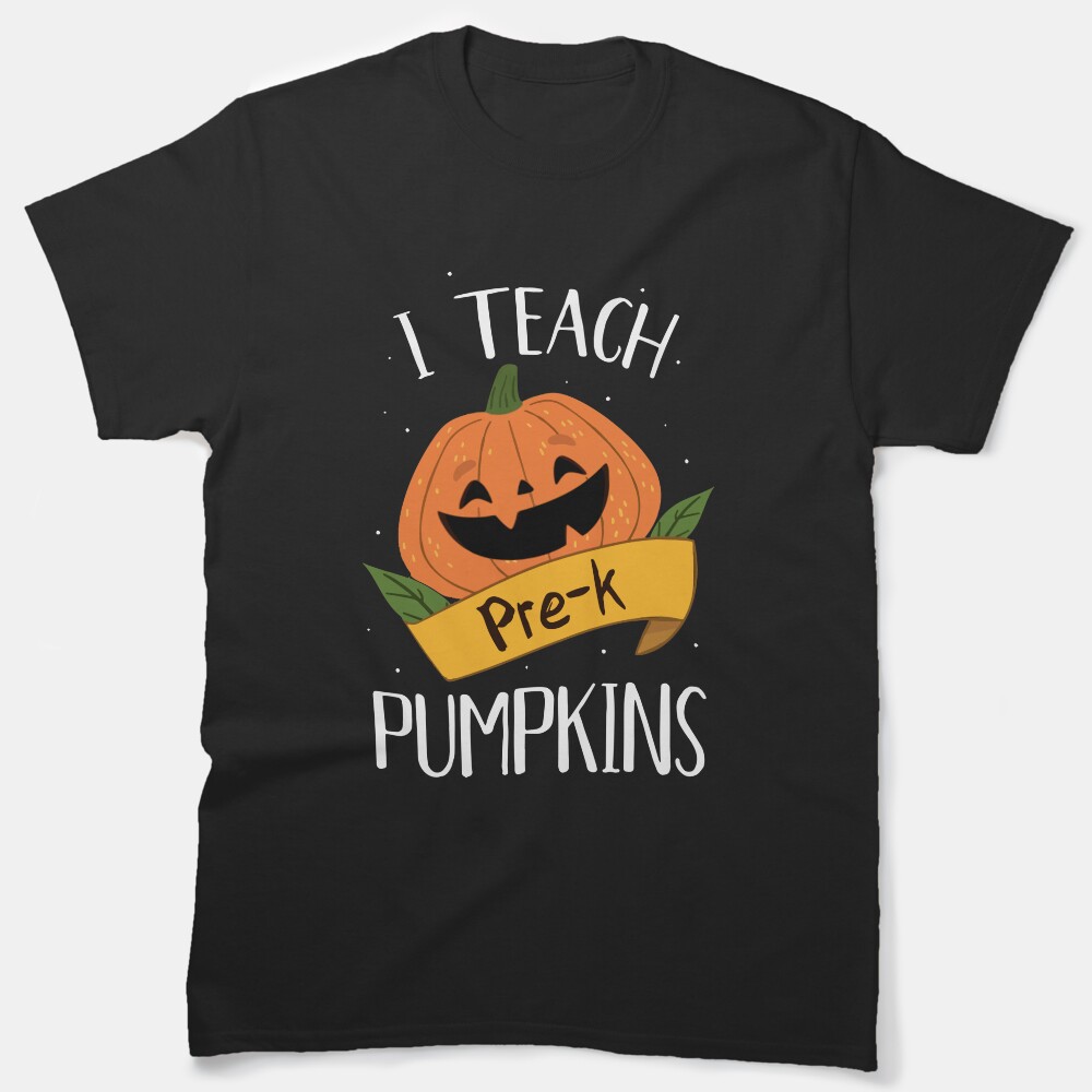 I Teach Pre Kinda Pumpkins Event December Usa Halloween Teacher Classic T-Shirt