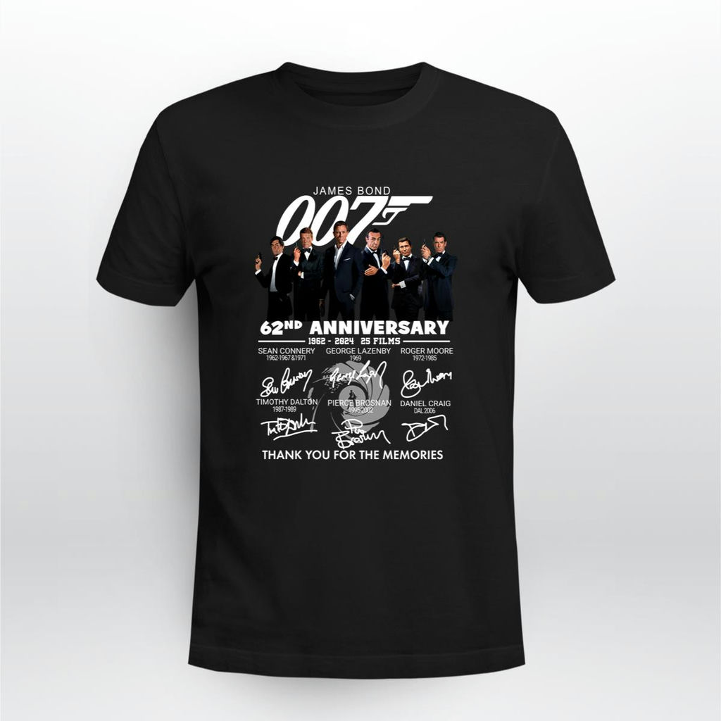 James Bond 007 62Nd Anniversary 1962 2024 Signature Shirt, Classic Style T-Shirt, Premium Shirt