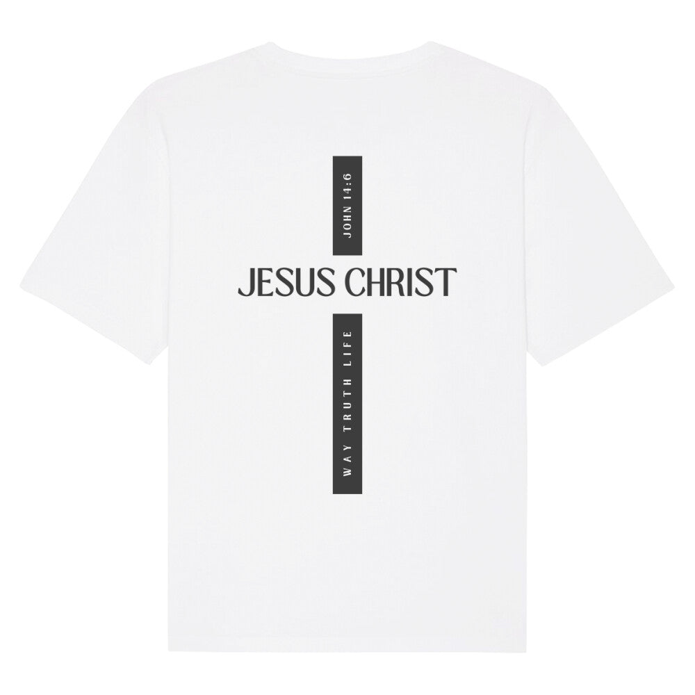 Jesus Christ Cross Oversized Shirt, Unisex Backprint