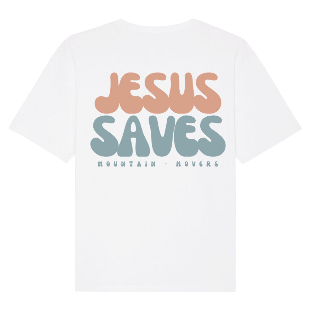 Jesus Saves Oversized Shirt, Unisex Backprint