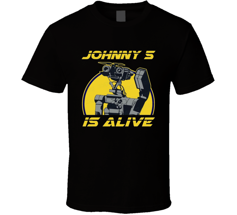 Johnny 5 Is Alive Short Circuit Movie Parody T Shirt, Classic Style T-Shirt, Premium Shirt