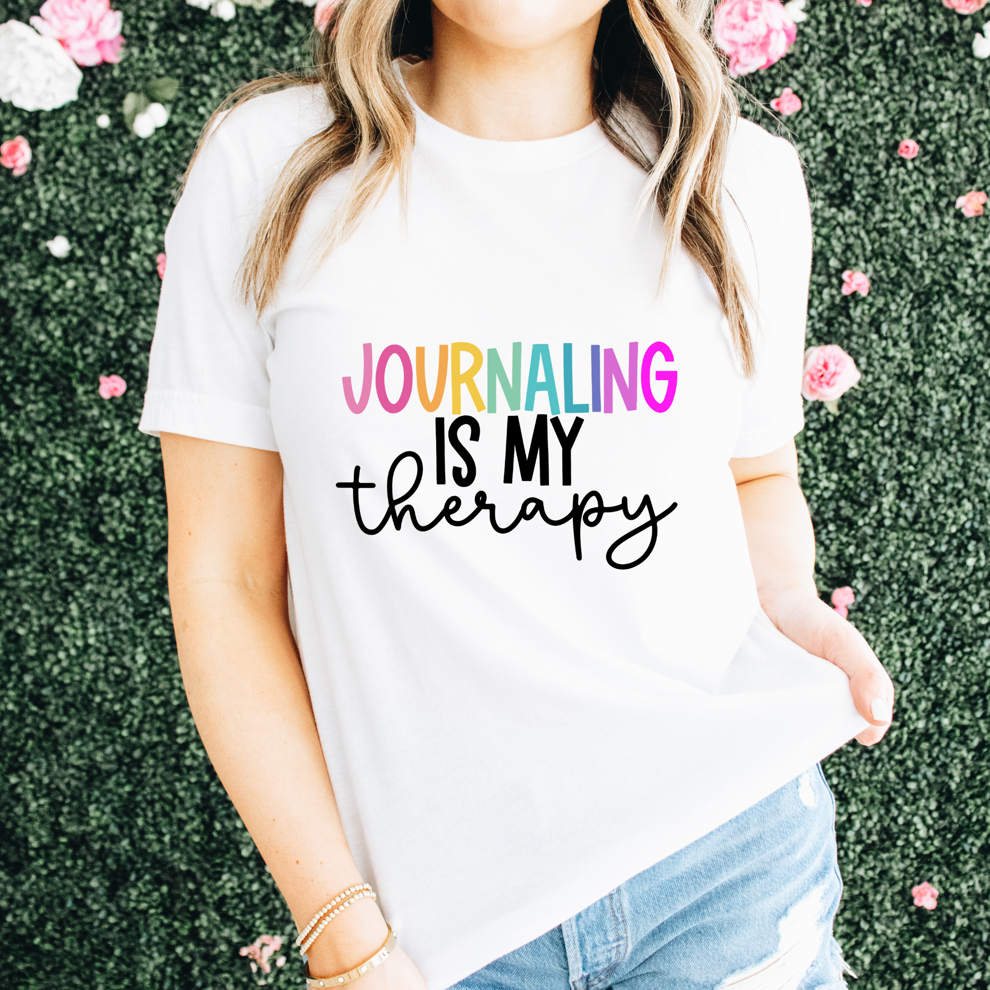Journaling Is My Therapy Bright Tshirt