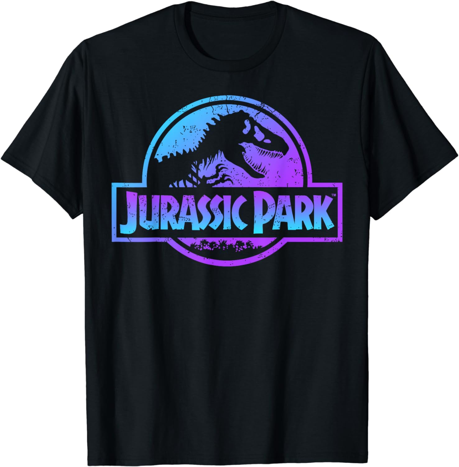 Jurassic Shirt, Jurassic Park Blue & Purple Fossil Logo Graphic Short Sleeve T-Shirt, Premium Shirt