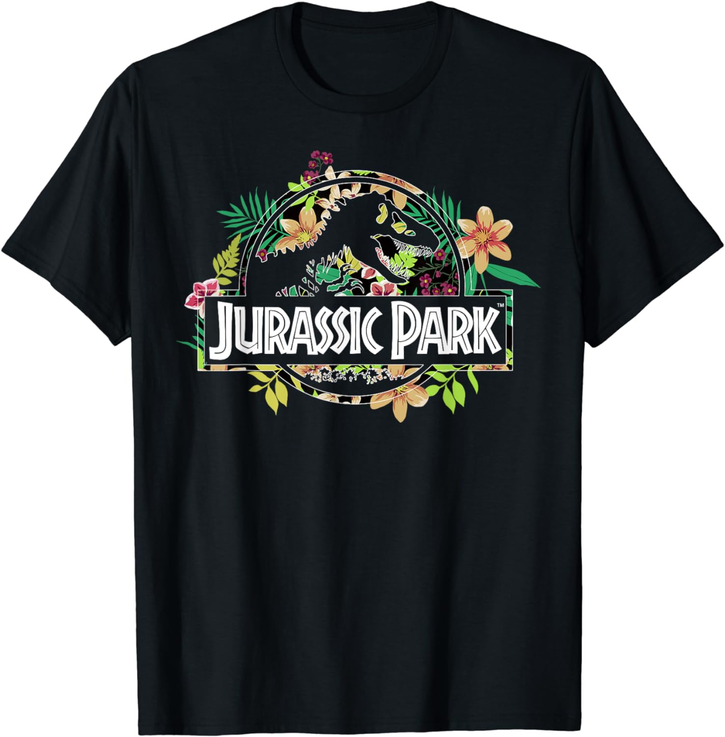 Jurassic Shirt, Jurassic Park Floral Tropical Fossil Logo Graphic T-Shirt T-Shirt, Premium Shirt