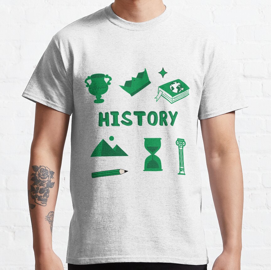 Kelly Green History School Subject Sticker Pack Classic T-Shirt