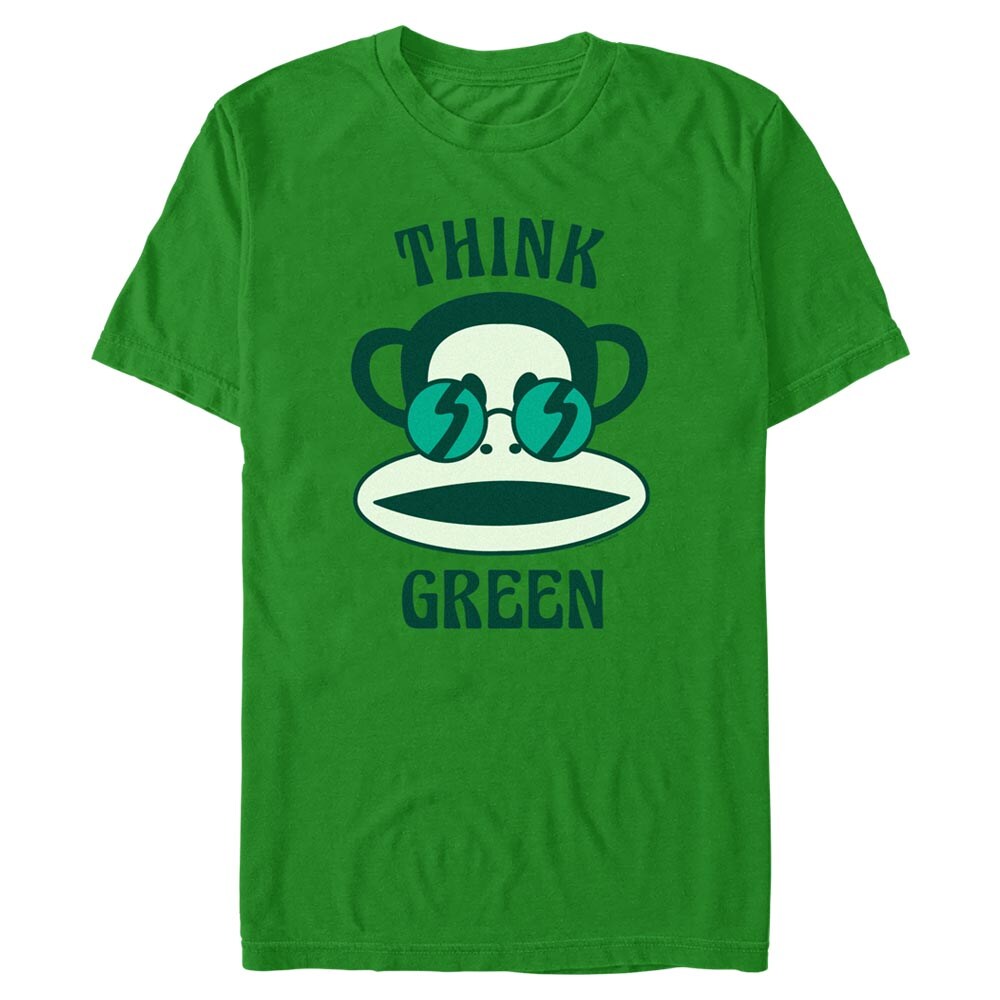 Kelly Green Paul Frank Think Green Monkey Head Graphic Shirt, Classic Style T-Shirt, Premium New Shirt
