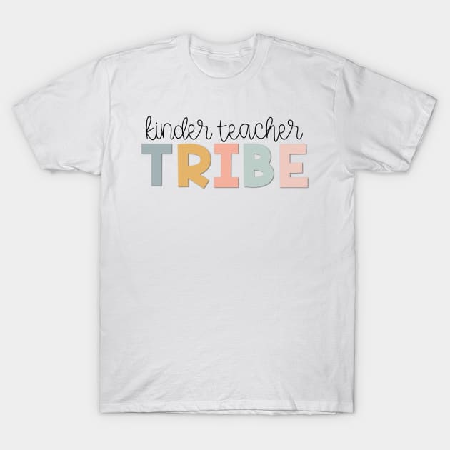 Kinder Teacher Tribe Muted Pastels T-Shirt