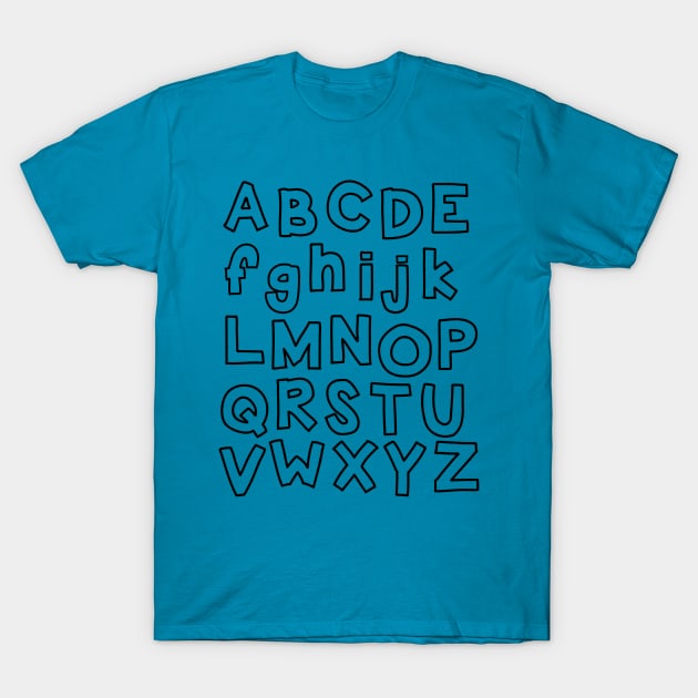 Kindergarten All The Alphabets Design T-Shirt
