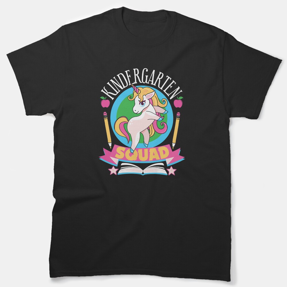Kindergarten Squad Unicorn Funny Girls Elementary School Student Classic T-Shirt