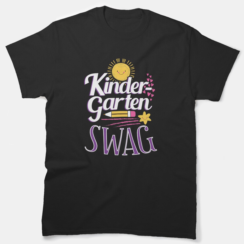 Kindergarten Swag Funny Girl Elementary School Student Classic T-Shirt