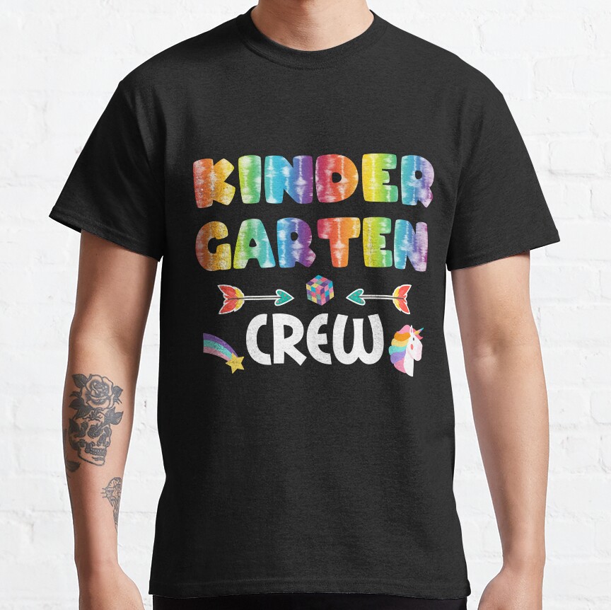 Kindergaten Crew Unicorn And Rainbow For Matching Family Classic T-Shirt