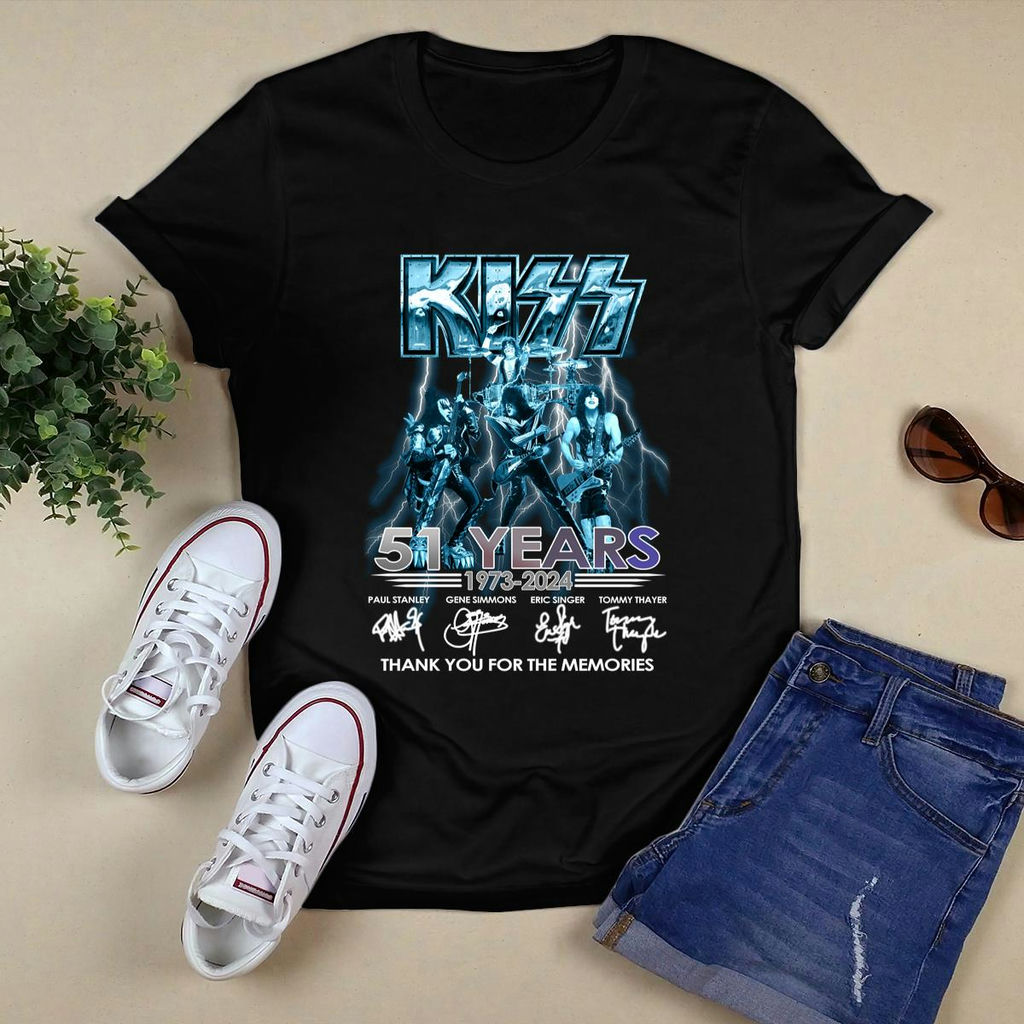 Kiss 51 Years Of 1973 2024 Thank You For The Memories T-Shirt, Classic Style T-Shirt, Premium Shirt