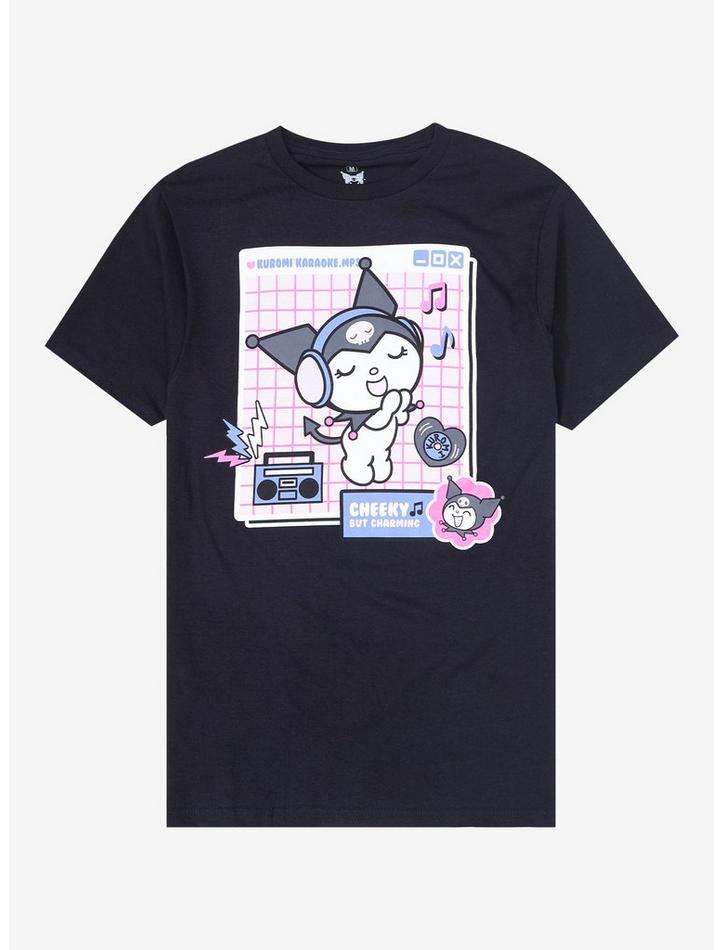 Kuromi Pixel Music Boyfriend Fit Girls Premium Tee, Classic Style T-Shirt