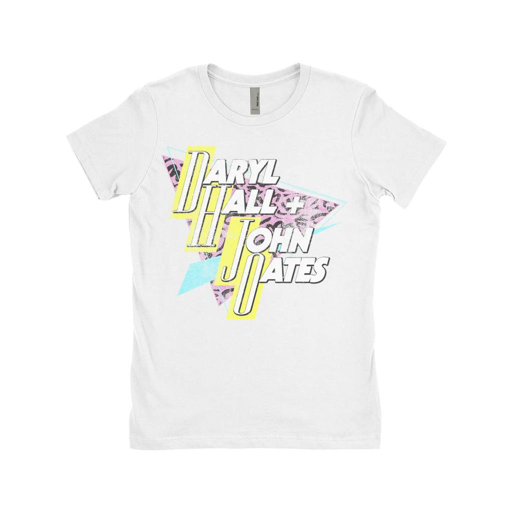 Ladies' Boyfriend Retro Triangle Logo Distressed Shirt, Classic Style T-Shirts, Premium New Shirt