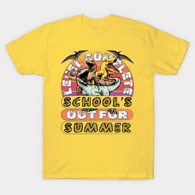 Level Complete Dinosaur I Crushed School'S Out For Summer T-Shirt