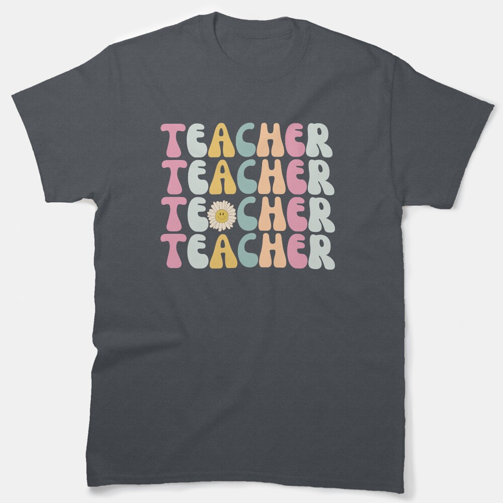 Life Is Good Teacher Daisy Retro Classic T-Shirt