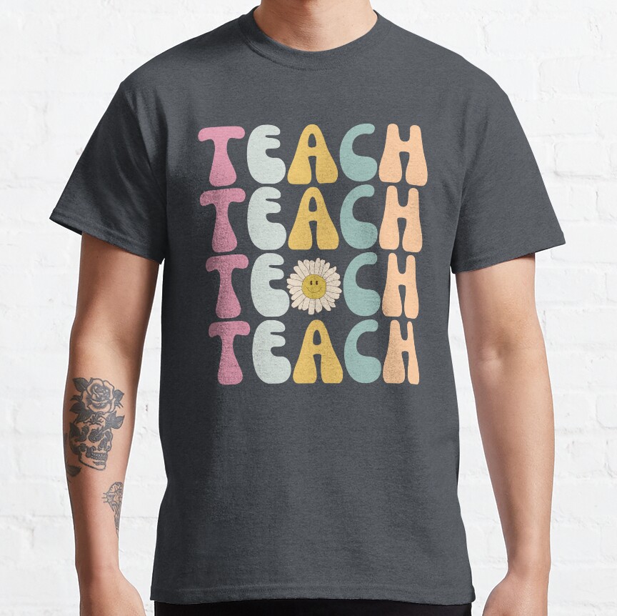 Life Is Good Teacher Daisy Retro Classic T-Shirt