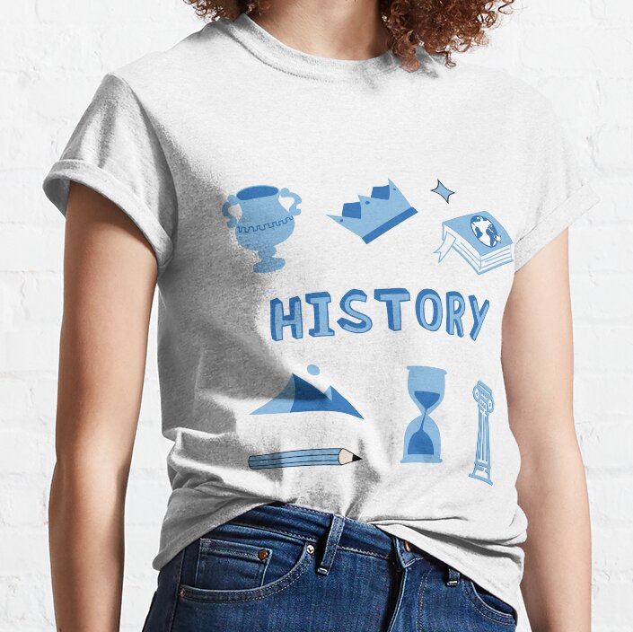 Light Blue History School Subject Sticker Pack Classic T-Shirt