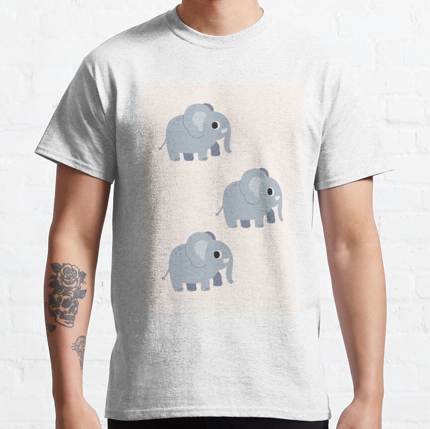 Light Elephant Pattern Education Classic T-Shirt