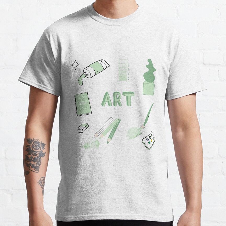 Light Green Art School Subject Sticker Pack Classic T-Shirt