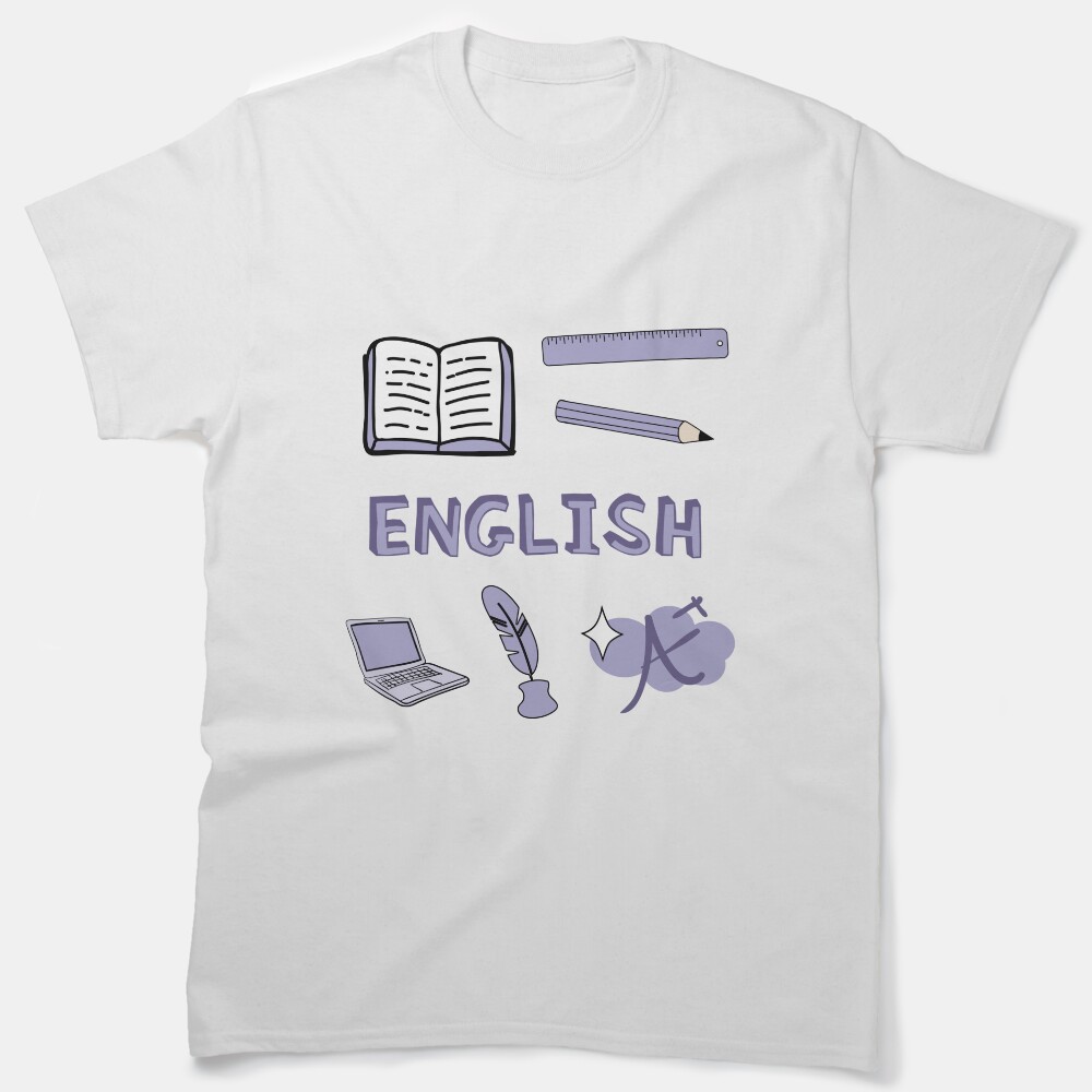 Light Purple English School Subject Sticker Pack Classic T-Shirt