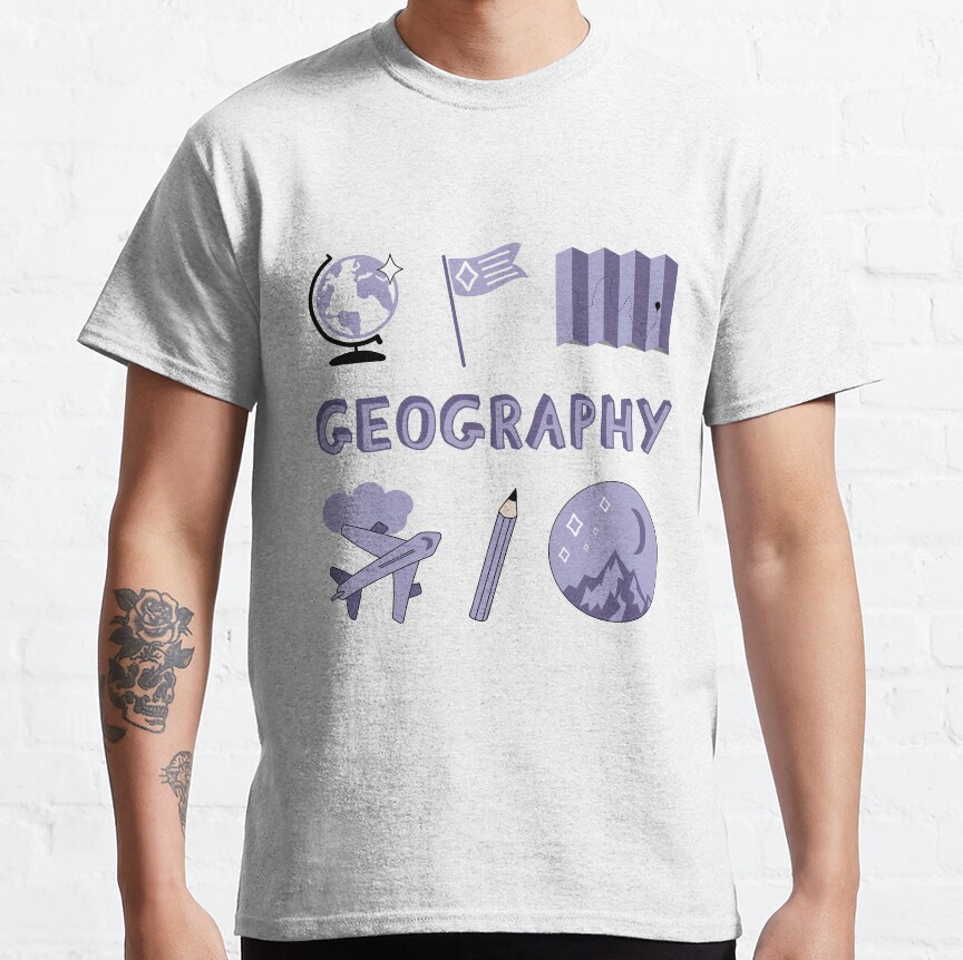 Light Purple Geography School Subject Sticker Pack Classic T-Shirt