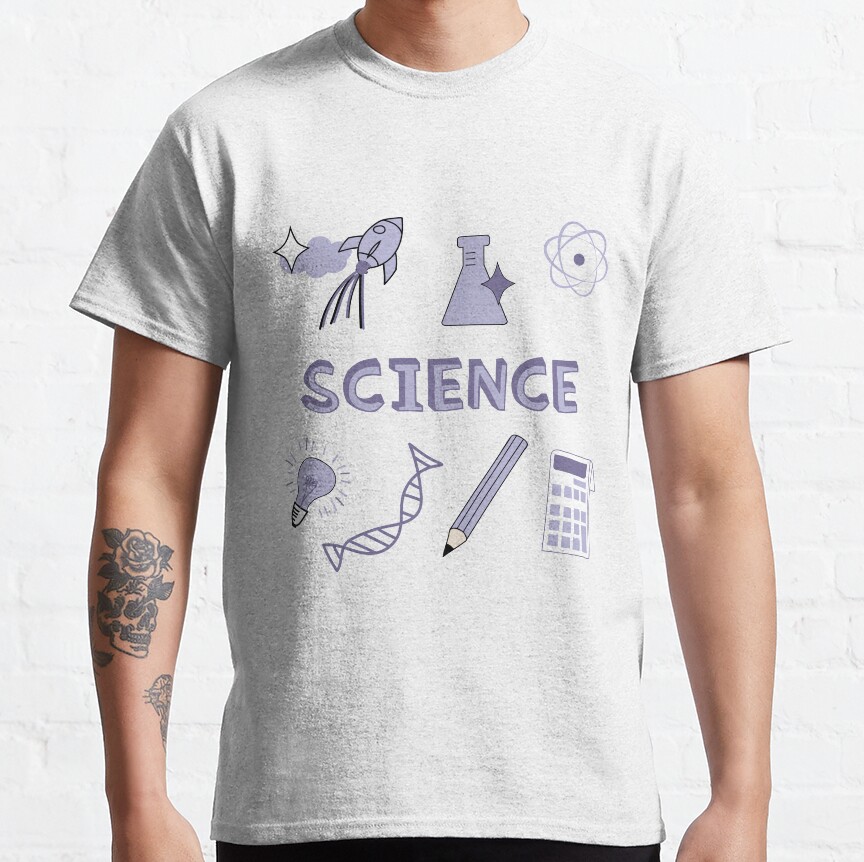 Light Purple Science School Subject Sticker Pack Classic T-Shirt