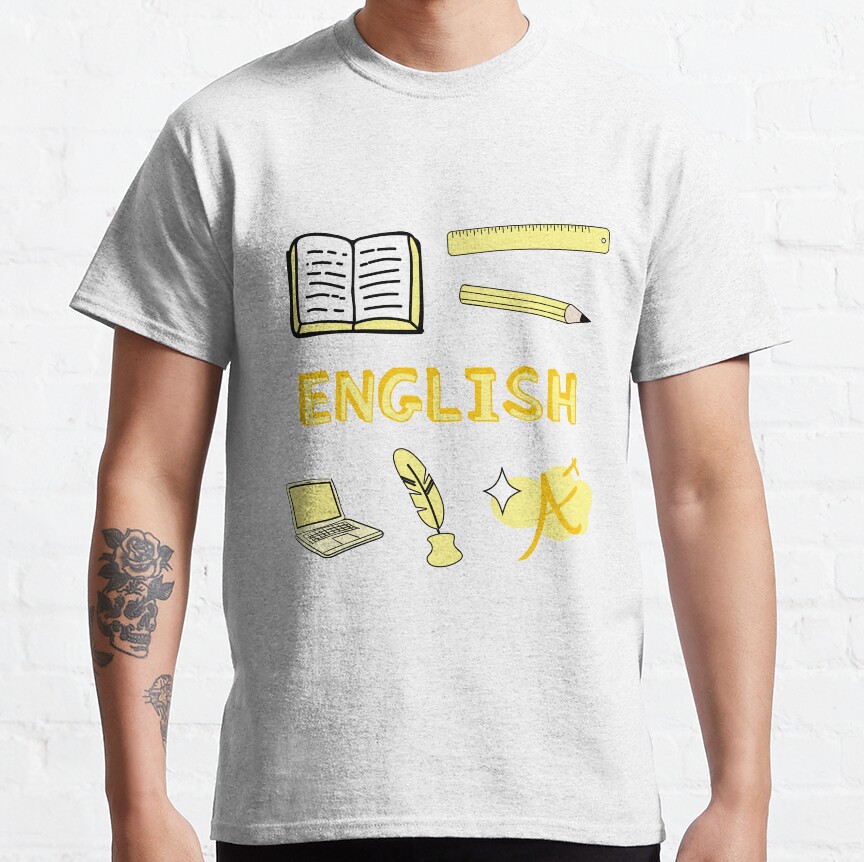 Light Yellow English School Subject Sticker Pack Classic T-Shirt