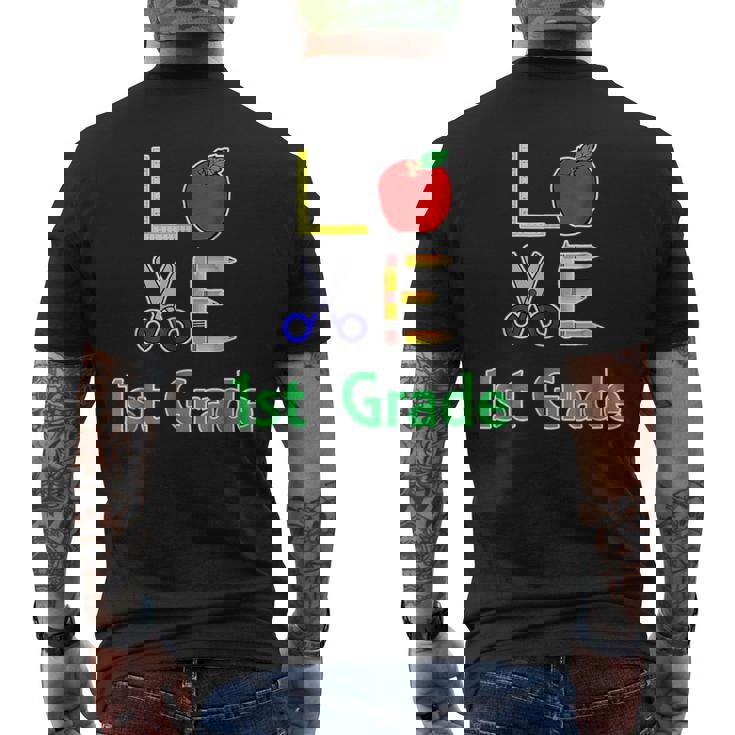 Love 1St Grade Gift Back To Elementary School Funny Mens Back Print T-Shirt