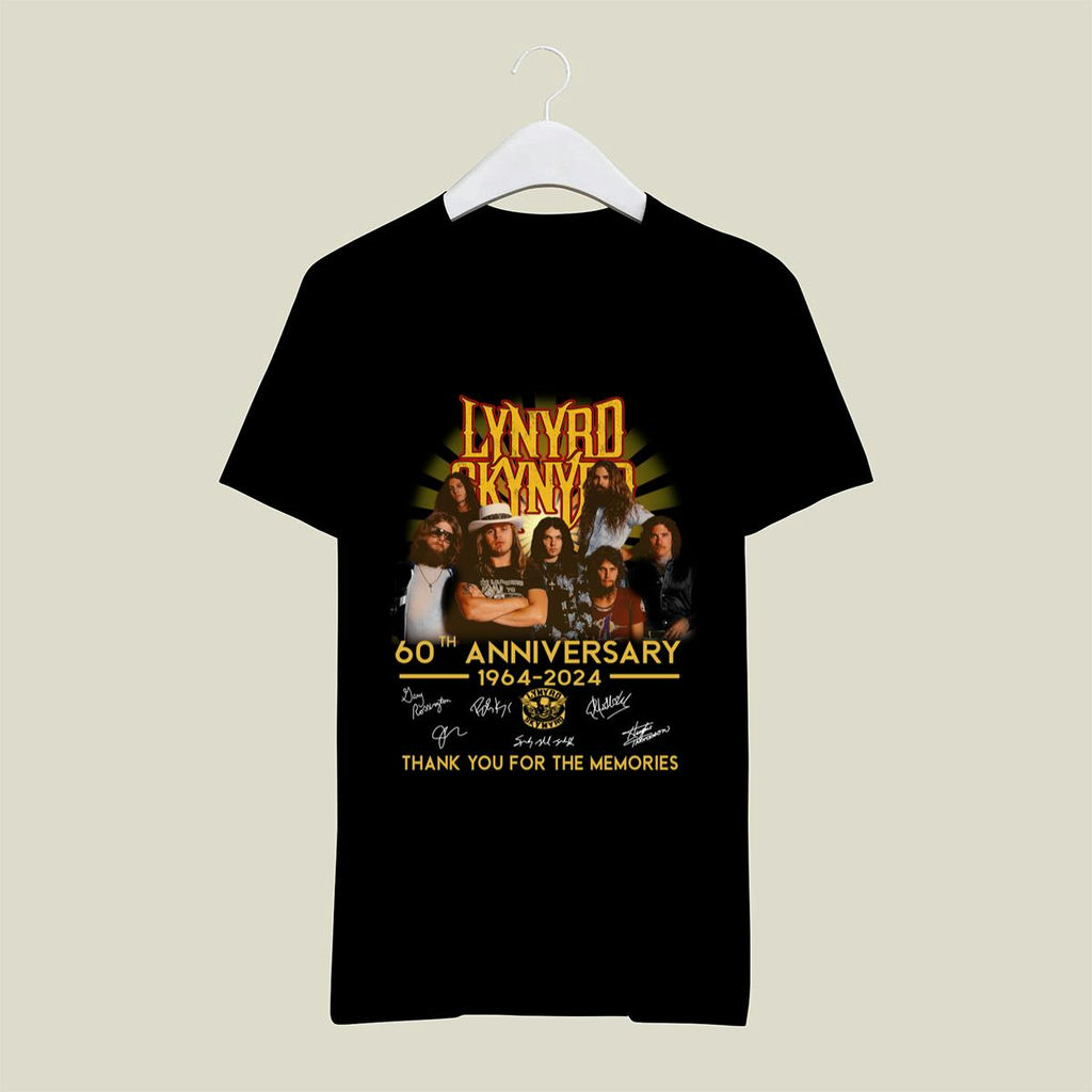 Lynyrd Skynyrd 60Th Anniversary 1964 2024 Thank You For The Memories T-Shirt, Classic Style T-Shirt, Premium Shirt