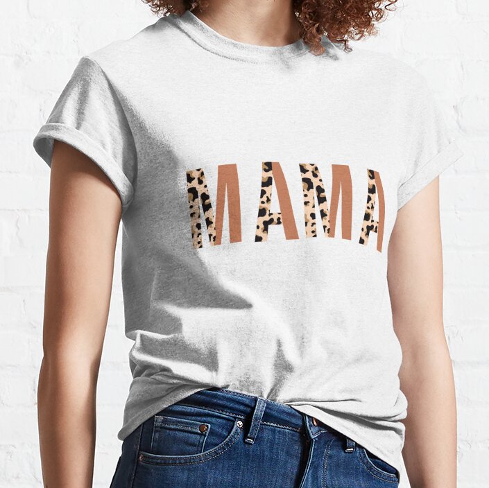 Mama Boho Leopard Print Graphic Classic T-Shirt
