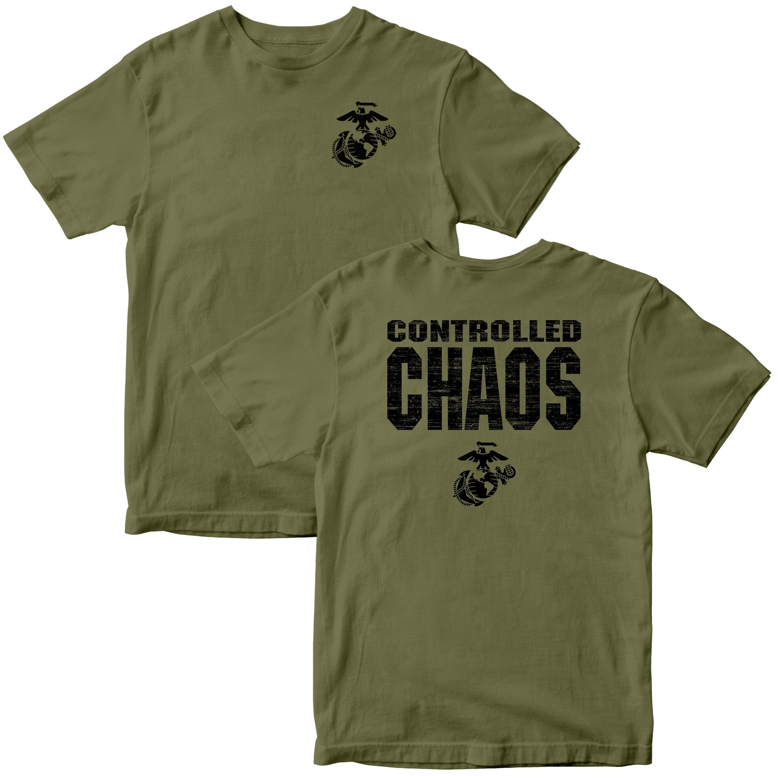 Marines Controlled Chaos 2-Sided Tee Premium Shirts, Classic Style T-Shirt