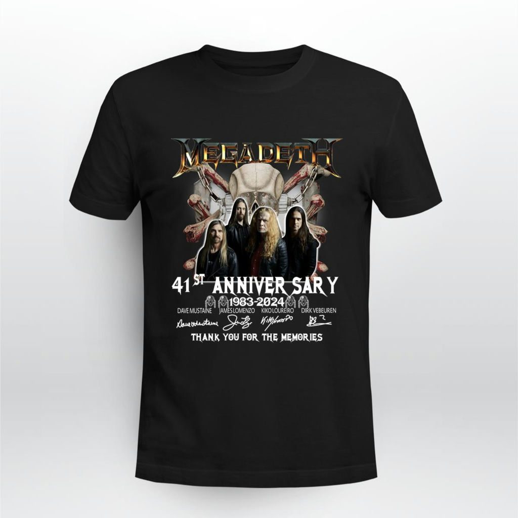 Megadeth 41St Anniversary 1983 2024 Signature Thank You For The Memories T-Shirt, Classic Style T-Shirt, Premium Shirt