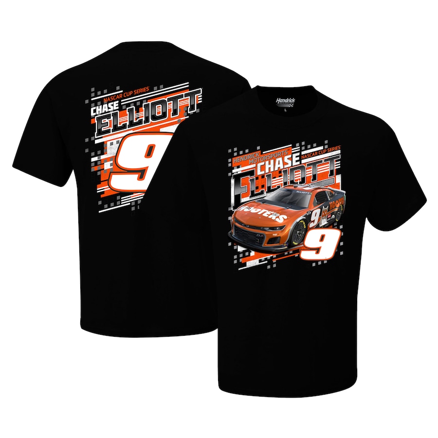 Men'S Chase Elliott Hendrick Motorsports Team Collection Black Hooters Draft Premium Tee, Classic Style T-Shirt