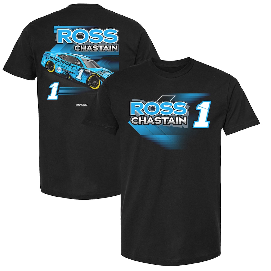 Men'S Ross Chastain Trackhouse Racing Team Collection Black Car Premium Tee, Classic Style T-Shirt