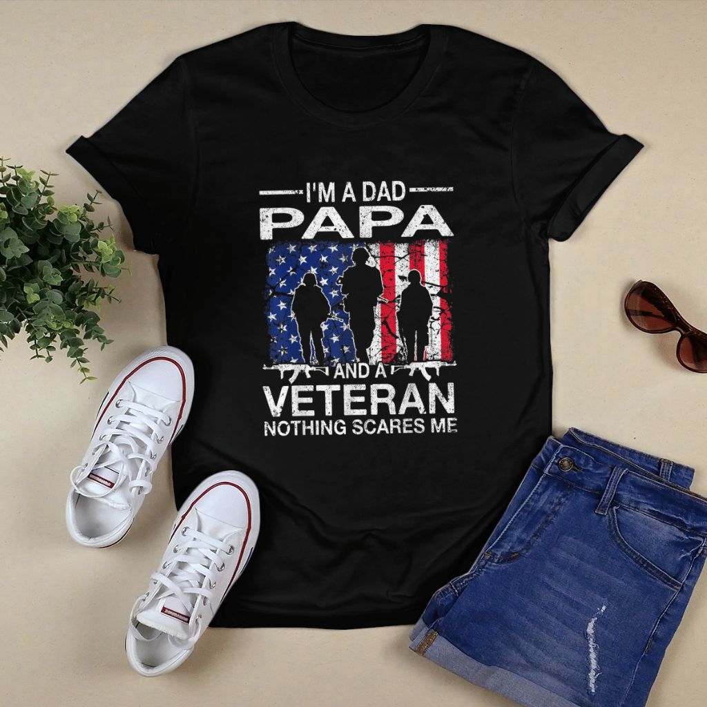 Mens Sleeping Beauty Shirt, Mens A Dad Papa And A Veteran For Dad Father Is Day Shirt