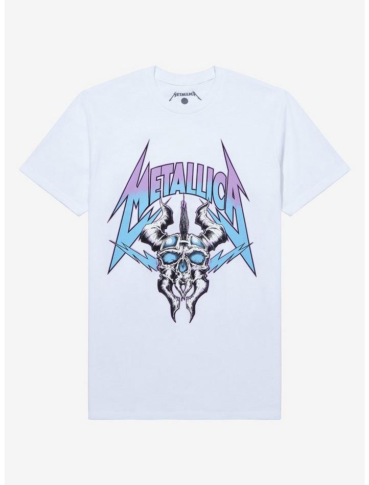 Metallica Pastel Ombre Horned Skull Premium Tee, Classic Style T-Shirt