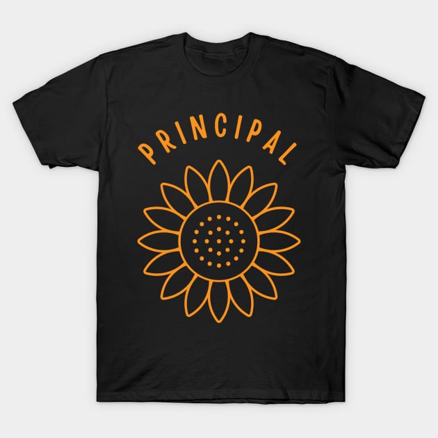 Minimalist Sunflower Back To School Principal T-Shirt