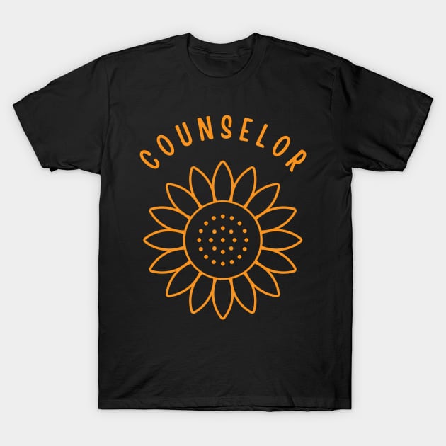 Minimalist Sunflower Counselor Back To School Counselor T-Shirt