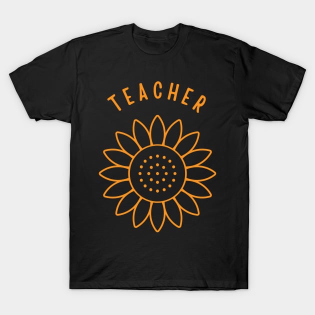 Minimalist Sunflower Teacher Back To School Teacher T-Shirt