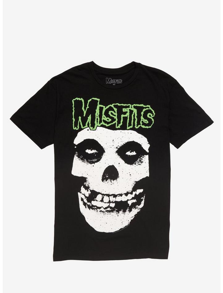 Misfits Green Fiend Skull Premium Tee, Classic Style T-Shirt