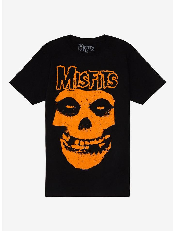 Misfits Orange Fiend Skull Premium Tee, Classic Style T-Shirt