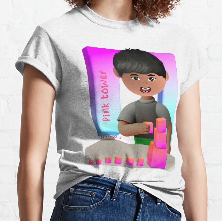 Montessori Kids Pink Tower Classic T-Shirt