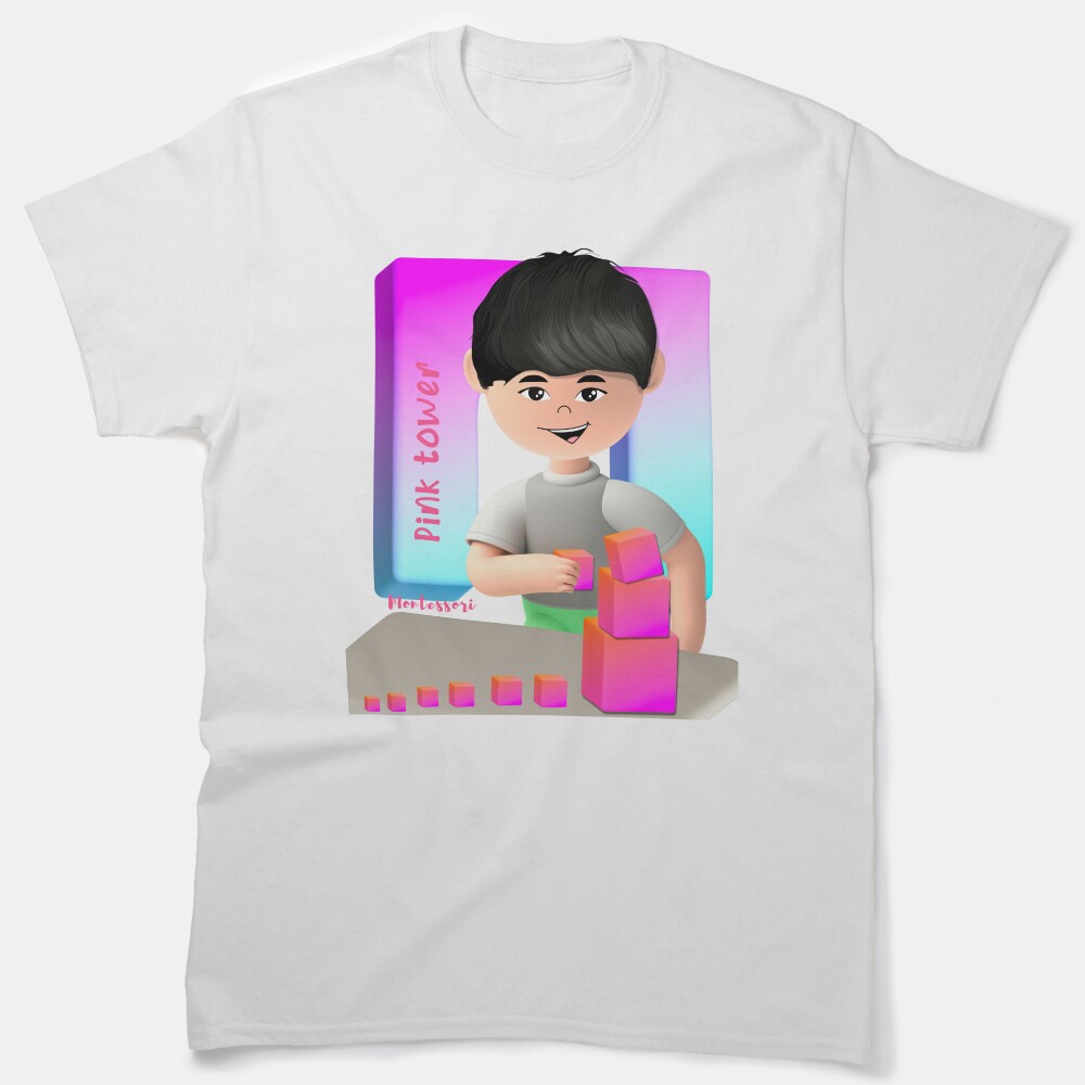 Montessori Kids Pink Tower Classic T-Shirt